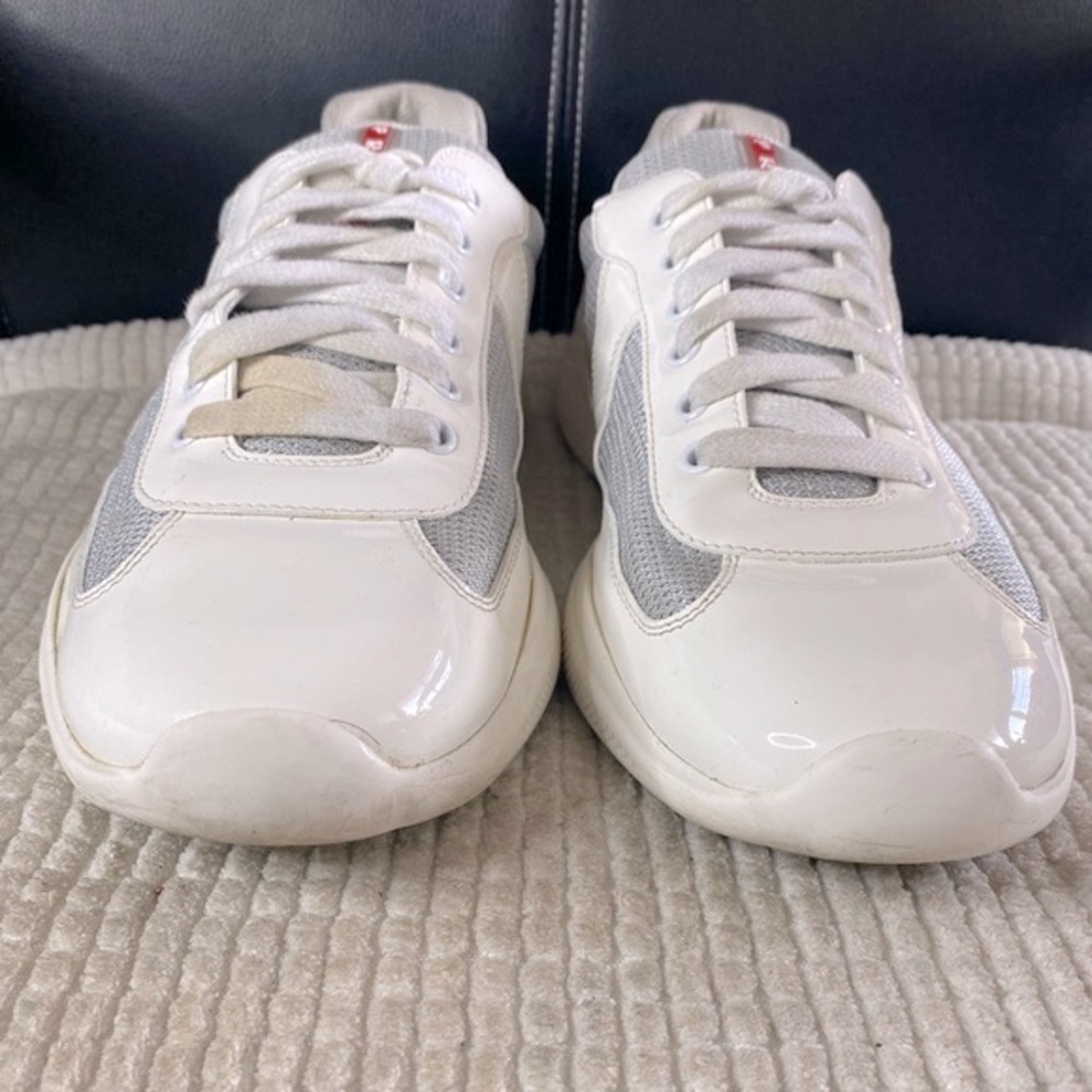 Men’s Prada Sneakers White Grey Size 10 - Picture 4 of 12